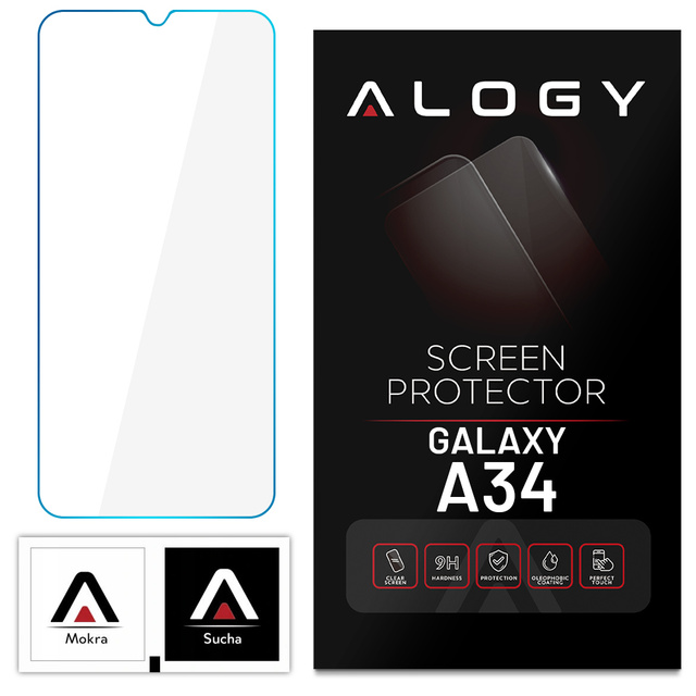 Flacher 9H Alogy Screen Protector PRO Displayschutz aus gehärtetem Glas für Samsung Galaxy A34 5G