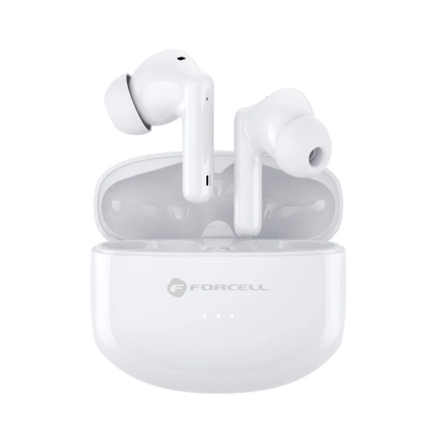 Słuchawki bezprzewodowe douszne BT 5.3 Forcell F-Audio TWS Clear Sound białe 