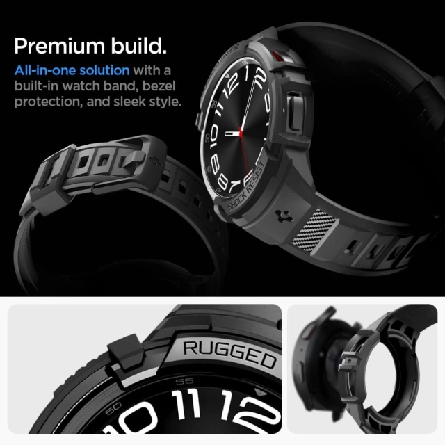 Etui Spigen Rugged Armor ”Pro” для Samsung Galaxy Watch 6 Classic (47 мм) чорний