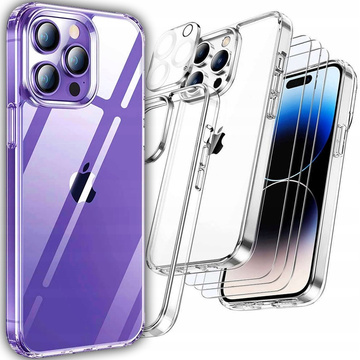 Alogy Hybrid Case Protective Cover для Apple iPhone 14 Pro Прозоре 3x скло екрану 1x скло об’єктива