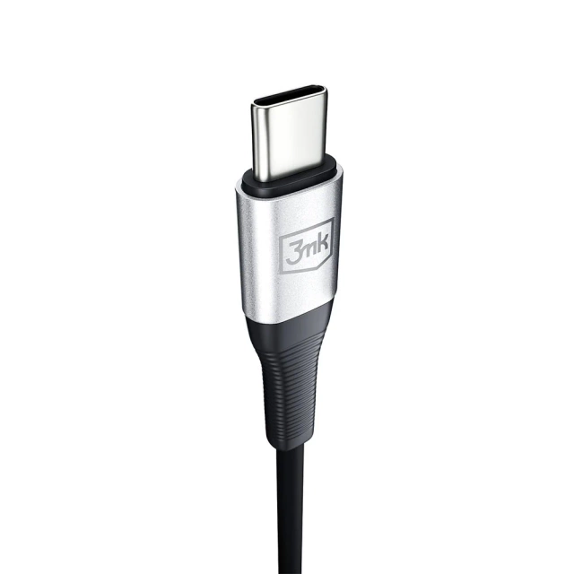 Kábel audio adaptéra USB-C Typ C na Mini Jack 3,5 mm kábel 1 m 3 mk AUX kábel čierny a strieborný