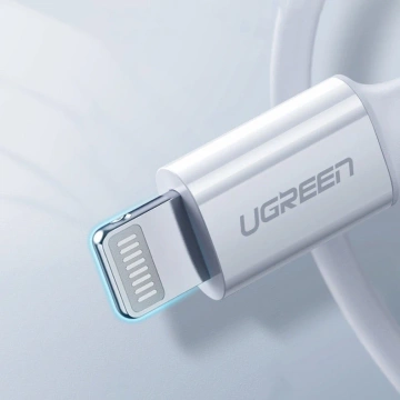 Uzelený kábel USB typu C – Lightning 3A 0,25 m biely (US171)