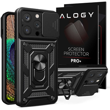 Alogy Camshield Stand Ring Case with Camera Cover for Apple iPhone 14 Pro Glass
