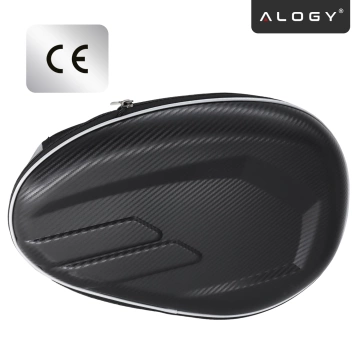 Мотоциклетна підсідельна сумка 38-58 л - Сумка, бічні кофри, сумка на заднє сидіння, водонепроникна, твердий матеріал, регульована для мотоцикла - Alogy RoadPack™ чорного кольору