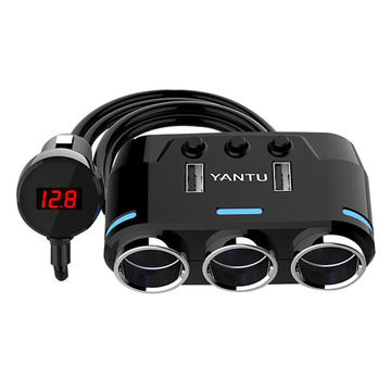Splitter splitter adaptér do auta do zásuvky zapaľovača 2x USB Nabíjačka 12V 24V 3.1A Čierna