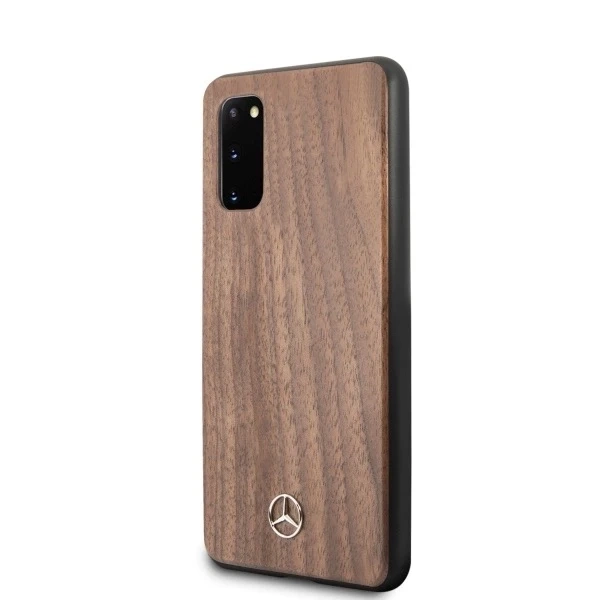 Pevné puzdro Etui Mercedes MEHCS62VWOLB na Samsung Galaxy S20 G980 Wood Line Orech