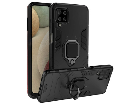 Alogy Stand Ring Armor case for Samsung Galaxy A12/ A12 5G black Glass