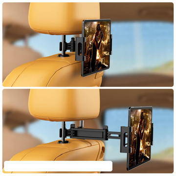 Stretchable Headrest Car Mount na hlavovou opěrku pro telefon / tablet Černá