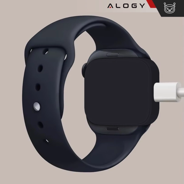 Nabíjačka Apple Watch Alogy s portom USB-C, mini prenosná nabíjačka, čierna