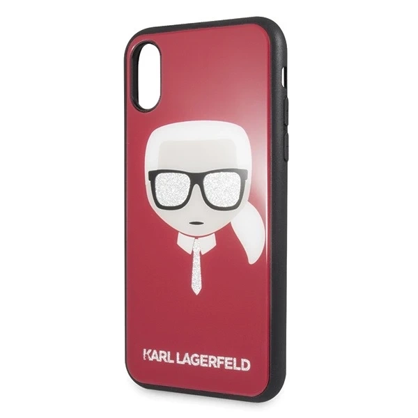 Etui Karl Lagerfeld KLHCPXDLHRE do Apple iPhone X/Xs Iconic Glitter Karl's Head