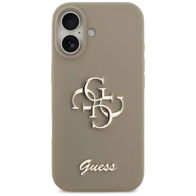Etui Guess do iPhone 17 Silicone Big 4G Script Brown