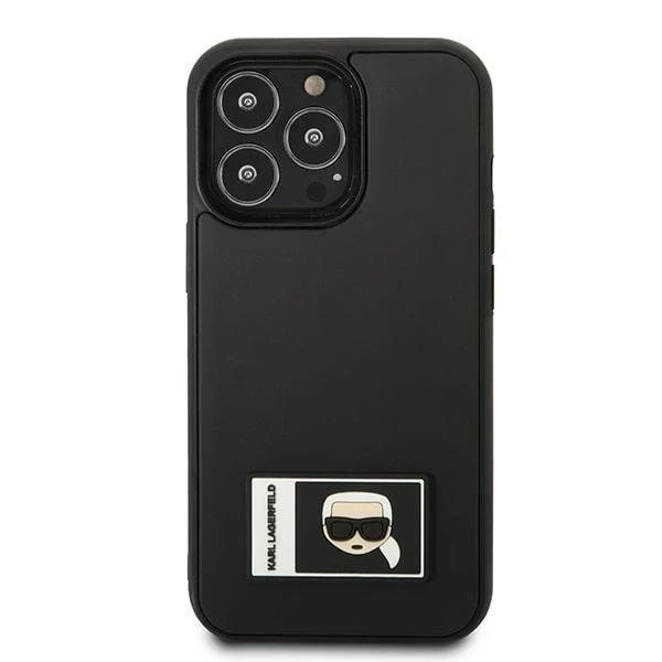 Protective phone case Karl Lagerfeld KLHCP13L3DKPK for Apple iPhone 13 Pro / 13 6.1" black/black hardcase Ikonik Patch