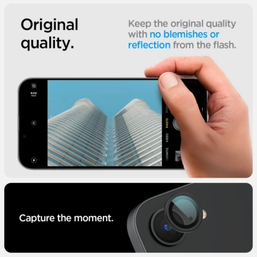 Захисний чохол для камери для iPhone 16e Spigen Optik Pro Glas.TR "EZ Fit", 2 шт., чорний