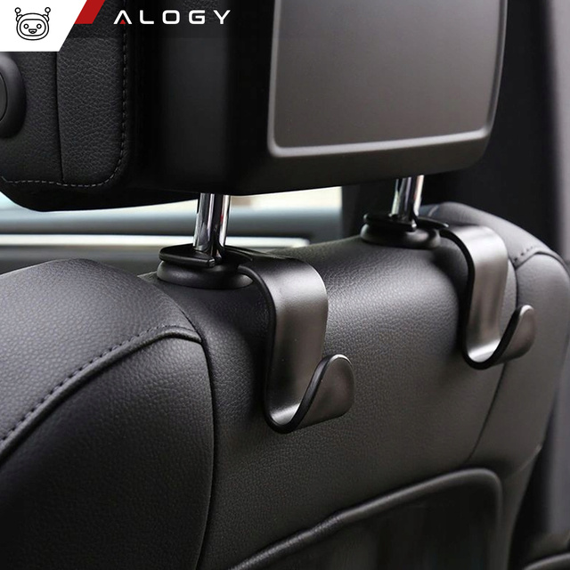 2x Hanger držiak háčik do auta na opierku hlavy na auto organizér háčik Alogy Car Black