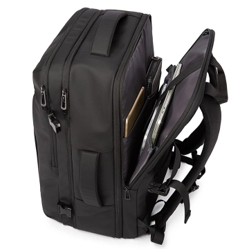 Wasserdichter Rucksack von Bange für 17-Zoll-Laptops, ideal für Stadtreisen, 47,5 x 31 x 26 cm, erweiterbar für Arbeit und Flugreisen, für Damen und Herren, schwarz