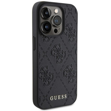 Original GUESS Hardcase GUHCP15LP4EPMK Case for iPhone 15 PRO (Quilted 4G Classic / black)