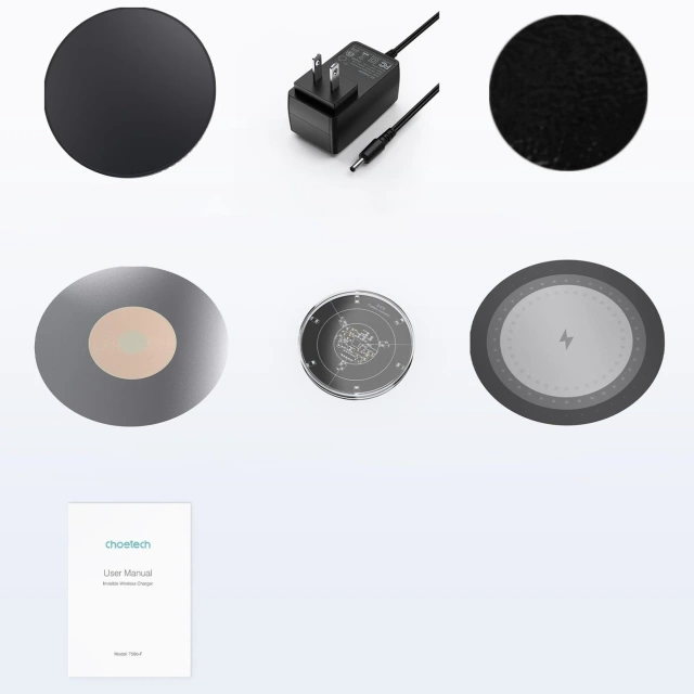 Choetech Untertisch-Induktionsladegerät 10W EU Ladegerät mit Stromkabel schwarz (T590-F)