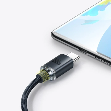 Baseus Crystal Shine Series kabel USB kabel pro rychlé nabíjení a přenos dat USB Typ A - USB Typ C 100W 1,2 m černý (CAJY000401)