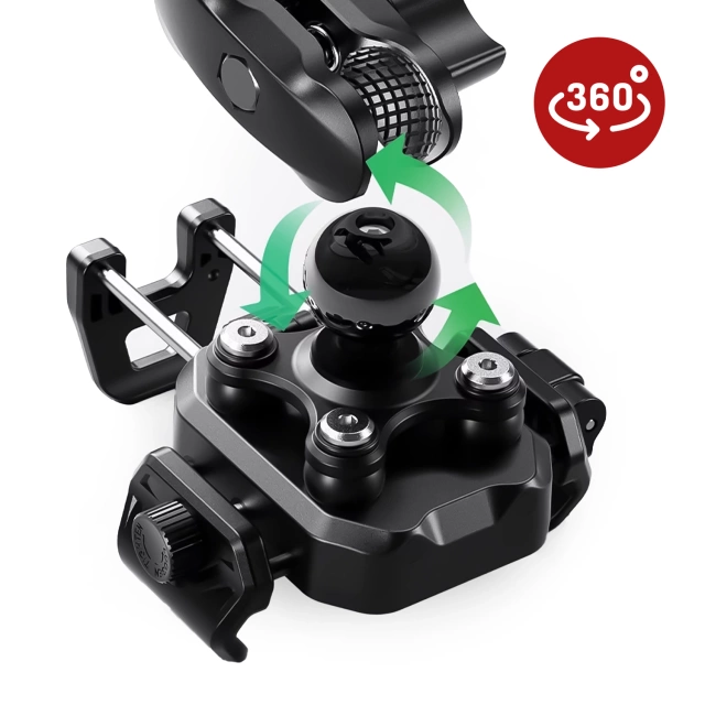 Мототримач KEWIG M11B для телефону з зарядним пристроєм QC 3.0 15W Qi Чорний