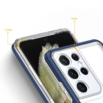 Прозорий чохол 3в1 для Samsung Galaxy S21 Ultra 5G Frame Gel Cover Blue