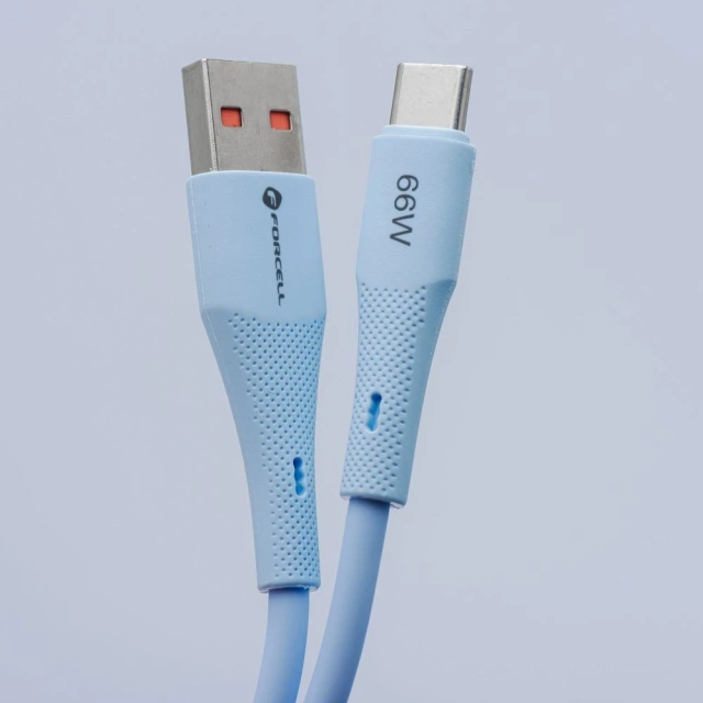 Kabel USB-A – USB-C 66W Forcell F-Energy Silicone 1 m C342 niebieski