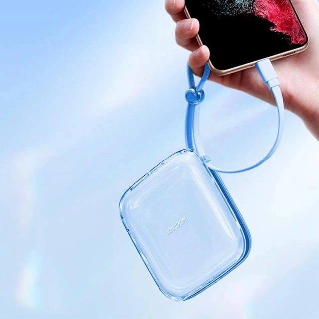 Зовнішній акумулятор Joyroom JR-L004 10000mAh USB-C USB-A синього кольору з кабелем