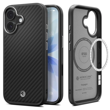 Etui do iPhone 17 Spigen Enzo Aramid ”T” Mag MagSafe Black/Silver