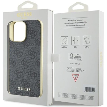Etui Guess GUHCP15XGF4GGR для iPhone 15 Pro Max 6.7" чорний/сірий жорсткий чохол 4G Charms Collection
