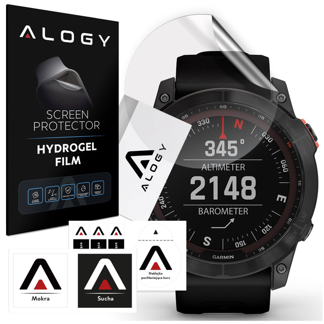 Alogy hydrogel protective film for Garmin Fenix 7x Pro smartwatch