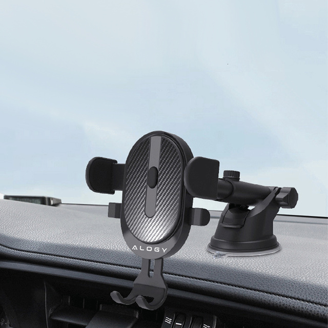 Alogy car holder for 6.5" phone, gravity, for windshield, dashboard Easy One Touch Black