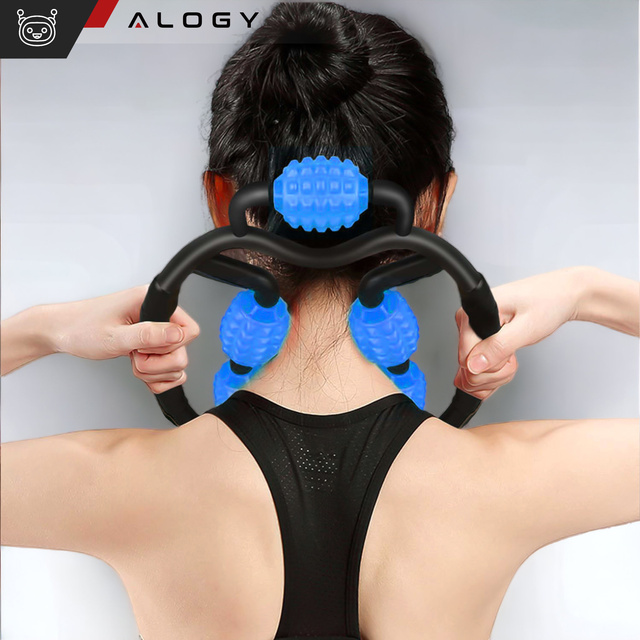 Body massager anti-cellulite manual muscle roller Alogy 5x massage roller Universal roller black and blue