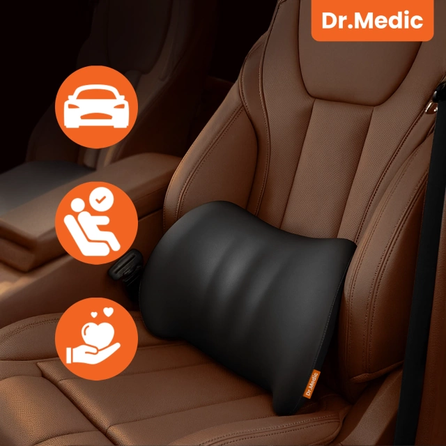 Poduszka do Samochodu pod Plecy Lędźwie DR.MEDIC LumbarRelax™ Ergonomiczna poduszka lędźwiowa na fotel krzesło do auta dla kierowcy pasażera