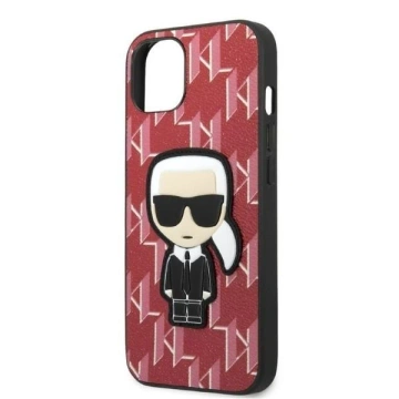 Ochranné pouzdro na telefon Karl Lagerfeld KLHCP13SPMNIKPI pro Apple iPhone 13 Mini 5,4" pevný obal červený/červený Monogram Ikonik Patch