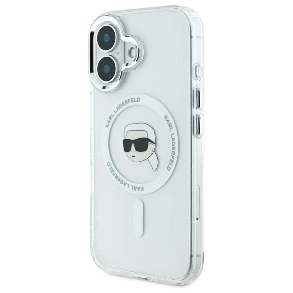 Чохол Karl Lagerfeld для iPhone 16 Plus 6.7" IML Metal Karl Head MagSafe White