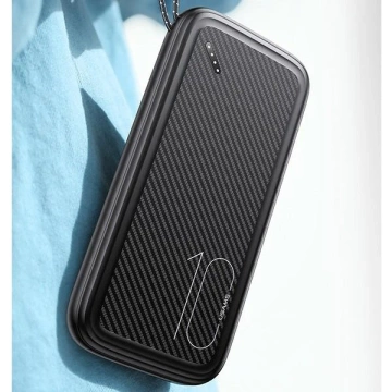 USAMS Powerbank PB56 10000mAh 2xUSB / USB-C / MicroUSB Fast Charge чорний/чорний 10KCD15001 (US-CD150)