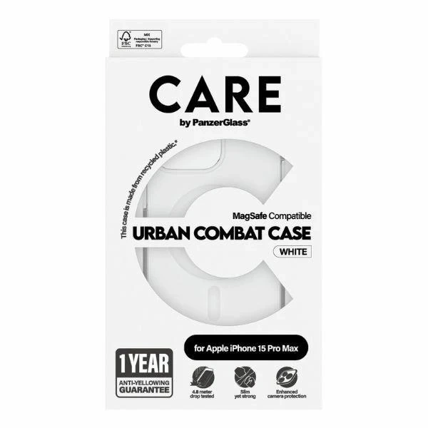 Чохол CARE від PanzerGlass Urban Combat, прозорий, з MagSafe, для iPhone 15 Pro Max