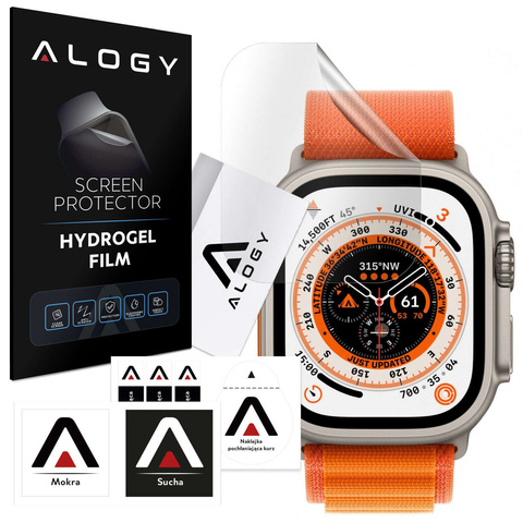 2x ochranná fólia Alogy Hydrogel Smartwatch pre Apple Watch Ultra 49 mm