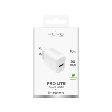 Ładowarka sieciowa Puro PROLITE 10W USB-A – biała