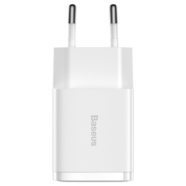 Starkes Ladegerät Baseus Compact 2x USB 2.1A 10.5W Weiß