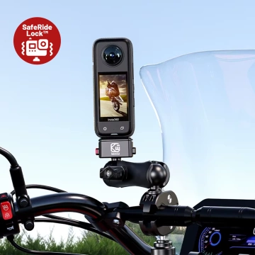 Kewig QuickLock Aluminum Motorcycle Mount for 1/4 360 Action Cameras, Stable with Anti-Vibration Lock, Quick-Clamp Mount on Handlebar or Frame