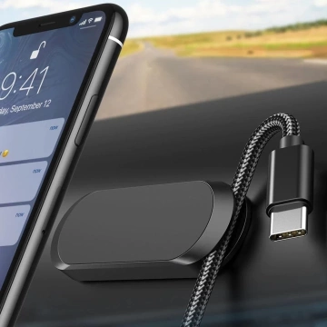 Samolepící magnetický držák do auta na palubní desku černý