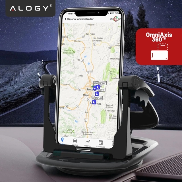 Auto-GPS-Telefonhalter, Cockpit, Auto, Armaturenbrett, Autos, drehbar um 360 Grad, für 6,5-Zoll-Alogy-Telefon, Schwarz