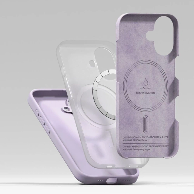 Etui do iPhone 17 Ringke Silicone Magnetic MagSafe Light Purple