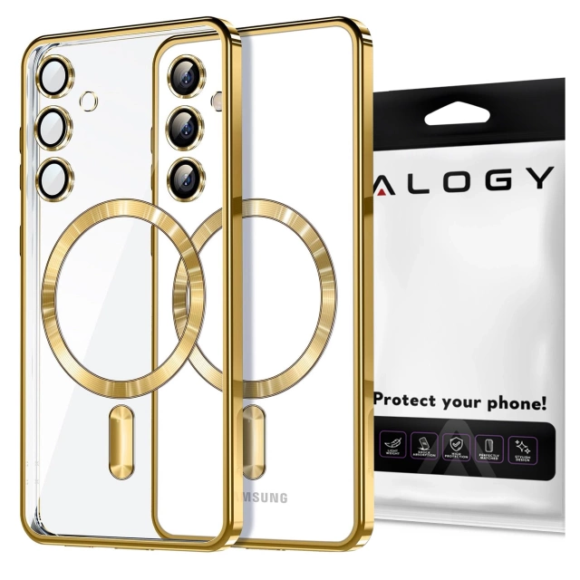Puzdro Alogy LuxeShield™️ Glamour Luxusné Ring MagSafe s krytom fotoaparátu pre Samsung Galaxy S24 FE zlaté
