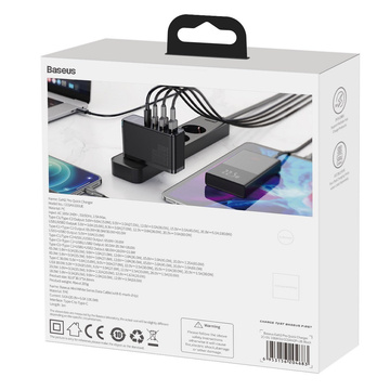 Baseus GaN2 Pro nástěnná nabíječka, 2x USB, 2x USB-C, 100W, EU (černá)