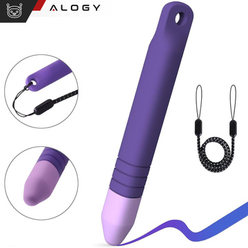 Kapacitní stylus dotykové pero pro telefon a tablet Alogy stylus pro děti 10 cm fialové