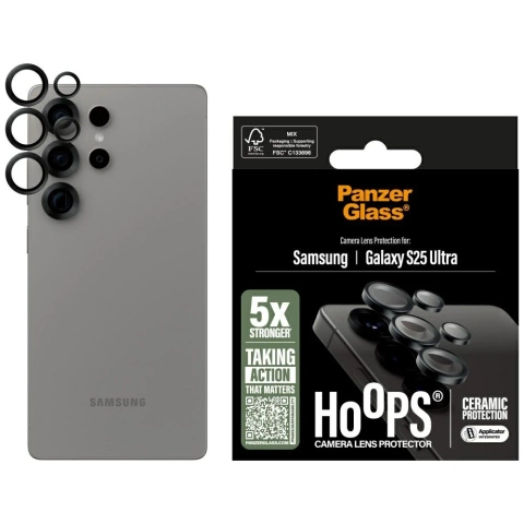 Szkło na aparat do Samsung Galaxy S25 Ultra PanzerGlass Hoops Szare