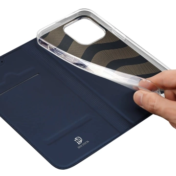 Case for iPhone 15 Pro Max, cover with flap and wallet Dux Ducis Skin Pro - blue