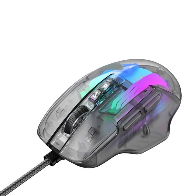 Havit MS1011SE RGB Drátová herní myš 7200 DPI Průhledná/Černá