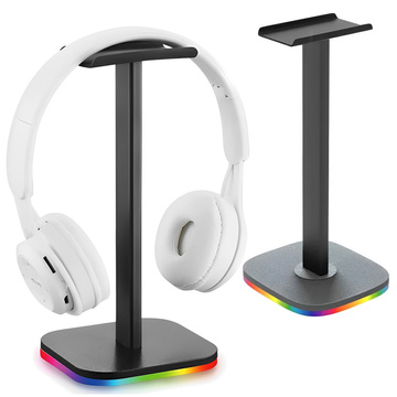 Gaming headphone stand stand holder with RGB LED backlight Black
